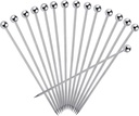 15PCS Cocktail Picks for Drinks, Stainless Steel Cocktail Toothpicks, Reusable Cocktail Skewers, Garnish Picks Bloody Mary Skewers, Metal Martini Picks for Olives Appetizers Fruit (4.3 Inch)