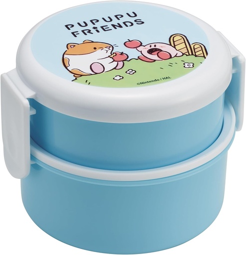 [BRSRAZ33BEPGKHLP] Skater Kirby Adventure Round Bento Lunch Box – 2-Tier Design, 16.91oz (500ml) – BPA Free, Leak-Proof, Ideal for Meals On-the-Go