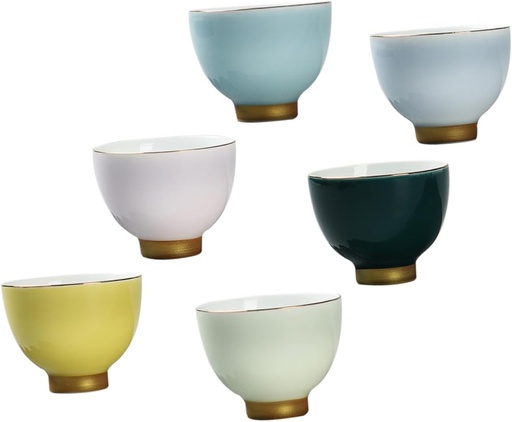 [BRSREEIHAQIA4FY6] PRETYZOOM 6Pcs Creative Kung Fu Tea Cups Heat Resistant Drinking Mugs for Home for Tea Sake More for Friends