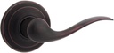 Kwikset Tustin Interior Passage Door Handle, Lever For Closet and Hallway Doors, Reversible Non-Locking Handle Lever, Venetian Bronze, with Microban Protection