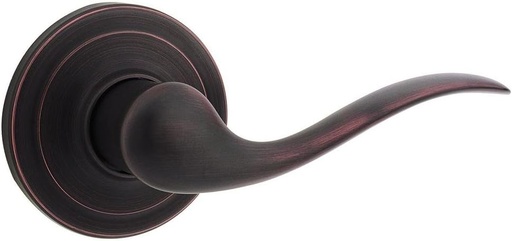 [BRSWIY33PMOGG3TM] Kwikset Tustin Interior Passage Door Handle, Lever For Closet and Hallway Doors, Reversible Non-Locking Handle Lever, Venetian Bronze, with Microban Protection