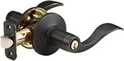 [BRSWIYAKO4BBWE3I] Master Lock WL0112P Wave Lever Door Knob with Lock, Aged Bronze