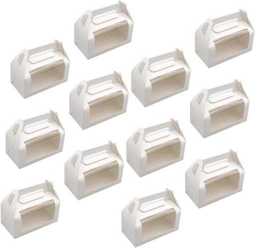 [BRSREZYYBYHBOFLA] Handheld 20 Pcs Toast Bread Packaging Boxes Paper Dessert Boxes Window for Mousse Chocolates