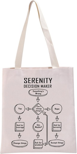 [BRSROA35A4BQIETX] G2TUP Funny Sobriety Prayer Decision Maker Tote Bag AA NA Recovery Handbag Sober AF Recovery Sponsor Gift