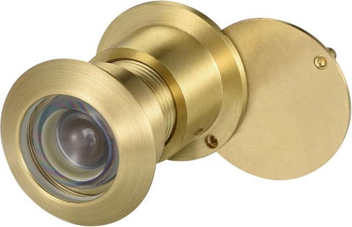 [BRSW2EAQC4NWKHLA] uxcell Brass Door Viewer Peephole 220-degree with Rotating Cover for 1-3/5 to 2-1/6 Inch Doors, Satin Gold Finish
