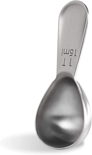 [BRSRMBLQAUCQMC37] 18/8 Stainless Steel Coffee Scoop: U-Taste 1 Tablespoon Metal Measuring Spoon, Short Handled Measure Scooper for Ground Coffee, Bean, Espresso, Powder, for Canister (Silver, 1Tbsp/15ml)