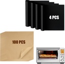 Air Fryer Liners Compatible with Breville BOV900BSS the Smart Oven Air Fryer Pro, 100 PCS Unbleached Parchment Paper Disposable with 4 PCS AirFryer Oven Liners Accessories for Breville Toaster Oven