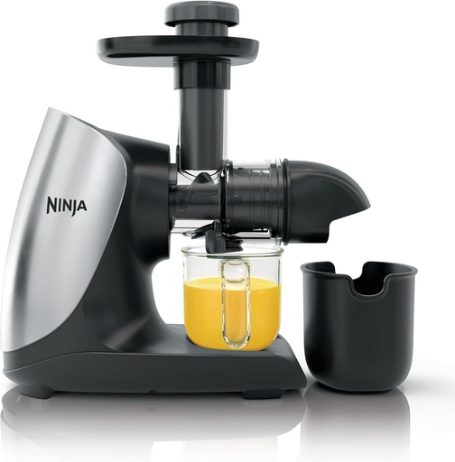 [BRSREHYTC4ORY3DB] Ninja Cold Press Juicer Pro, Slow Masticating Juicer with Total Pulp Control, Powerful Quiet 150W Motor, Easy Clean, BPA-Free, Dishwasher Safe, Cloud Silver – JC100 (Renewed)
