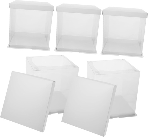 [BRSRACA5BF6GEGT2] Alipis 5pcs Cake Box Bakery Cake Carrier for Birthdays and Celebrations Single Double Lightweight