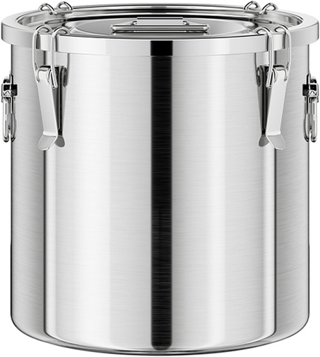 [BRSREFI7O4FQG3TB] 304 Stainless Steel food Storage Containers,3.2 Gal/12L Airtight Stainless Steel Bucket With lids,405oz Flour Storage Container,Metal Airtight Canister for Rice,Grain,Coffee Bean,Dog Food