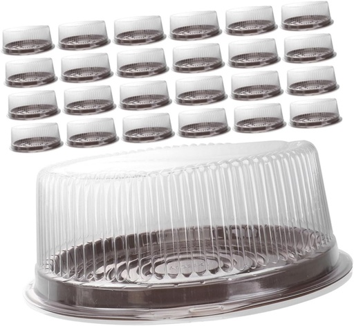 [BRSREAAECAIB4HI2] 25 pcs Plastic Round Cake Containers with Clear Lids Lightweight Cake Boxes Easy Open Close Design for Parties Home and Bakery Use