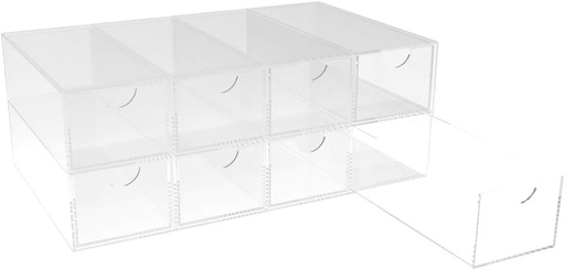 [BRSRAZQYB4PA42AV] FixtureDisplays® 13" W x 8" D x 5" H Plaxiglass Acrylic 8 Drawer Yogurt Topping Dispenser 100972NEW-NPF