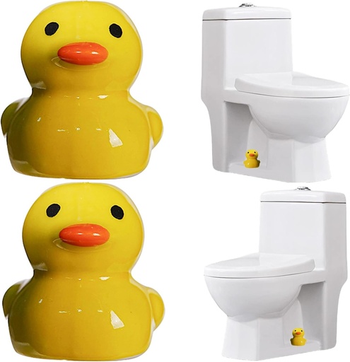 [BRSRAYIQBF6BQHTA] FKOG Ceramic Duck Toilet Bolt Caps, Cute Duck Toilet Bolt Covers, Toilet Replacement Parts Decorative Bathroom Accessory (Duck)
