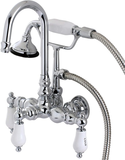 [BRSWGHYNOICRUCLV] Aqua Eden Wall Mount Clawfoot Tub Faucet Finish: Polished Chrome