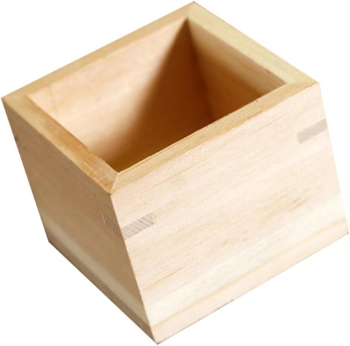 [BRSRAFAPBAFWKCD5] 2pcs Traditional Wooden Sake Cup Holder Box Square Sake Cups for Japanese Kitchenware