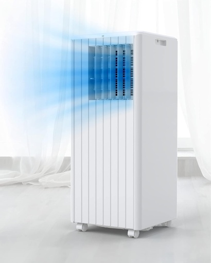[BRSREZAQPN5WYCI3] DEXSO Portable Air Conditioner 8,000BTUs, A/C for Rooms up to 350 Sq. Ft, Built-in Dehumidifier, Fan, and Sleep Mode, Includes Remote Control, Reusable Filter, and Window Kits