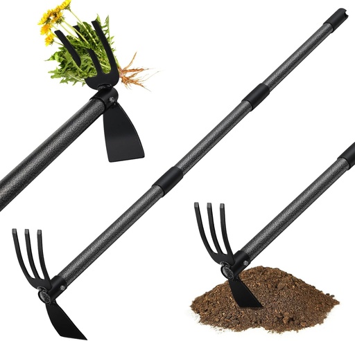 [BRSRMHA7A4NBEG36] Lilyvane Hoe Garden Tool,45 Inch Long Garden Hoe and Cultivator, Garden Hand Tiller with Long Handle,Heavy Duty Garden Tools Hoe Cultivator for Gardening,Weeding, Tilling,Lossening Soil,Planting
