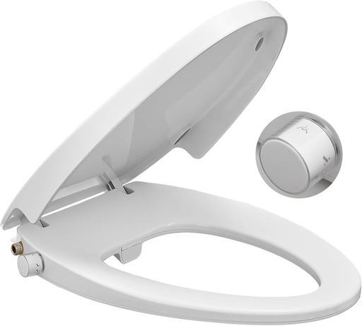 [BRSREFIBCEGQKADJ] Bidet Toilet Seat,Non-Electric Quiet-Close,Fit Elongated Toilet Seat,Adjustable Water Pressure and Self-Cleaning Dual Nozzles