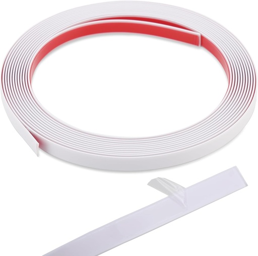 [BRSROCQRPMPAAETX] Peel and Stick Wall Trim, Flexible Mirror Edging, Finish Molding for Ceiling Floor Tile Edge Furniture and Home Decoration (Matte White, 196.8" x 0.8")