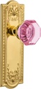 Nostalgic Warehouse 722393 Meadows Plate Single Dummy Waldorf Pink Door Knob in Polished Brass