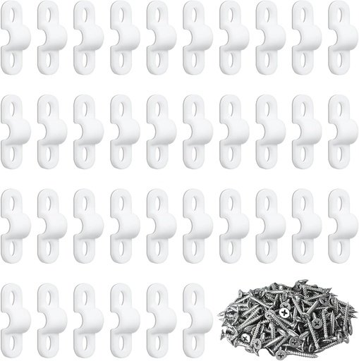 [BRSRAHTYDMFWMFY6] 50 PCS Wire Shelf Loop Clips, Closet Shelf Clips, Wire Shelving Clips, Plastic Wire Shelving Clips with Screws, Wall Shelf Clips for Concrete Installation (White)