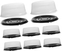 Cabilock 10Pcs Reusable Plastic Bakery Cake Boxes Round Cake Containers with Lids Lightweight Compact Design for Easy Storage and Transport for Cakes Cupcakes