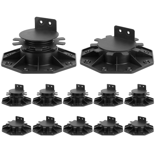 [BRSRAAT7BZ4BOE3F] QWORK Adjustable Deck Support Pedestal - 12 Pack Height Adjustable from 1-3/16" to 2-3/8", Deck Foundation Base Support