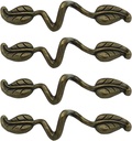 Vintage Style Leafy Drawer Pull Dresser Handles Leaf Dresser Pulls Cabinet Knob Hardware for Kitchen Bedroom Bathroom 4 Pieces (Hole spacing 76mm)
