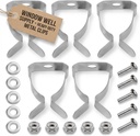 Heavy Duty Spring Clips Hardware Kit for Window Well Covers Outside Installation - Universal Fit and Easy Assembly Metal Clips, Bolts and Screws for Basement Window Well Covers, Egress Hardware Set