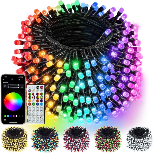 [BRSRE2YZOIOROCTP] 240LED Smart Color Changing Christmas Lights App Controlled, 95FT Waterproof RGB Twinkle String Light Music Sync Multiple Modes, Christmas Lights with Remote & Timer Indoor Outdoor Xmas Decorations