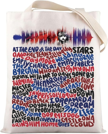 [BRSROZL6BN5QKDQY] LEVLO Les Miserables Musical Canvas Tote Bag Little Cosette Fans Gift Les Miserables Shoulder Bag