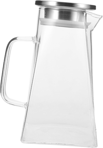 [BRSREFLQDN7RG33O] Cabilock Large Capacity Glass Pitcher with Lid and Spout for Cold Brew Tea Juice Iced Drinks Water Pitcher for Fridge for Home Kitchen Parties and Events