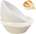8 Inch 2 PCS Round Banneton Bread Proofing Basket，Banneton Bread Proofing Basket，Sourdough Proofing Basket with Liner - Round Banneton Basket for Baking