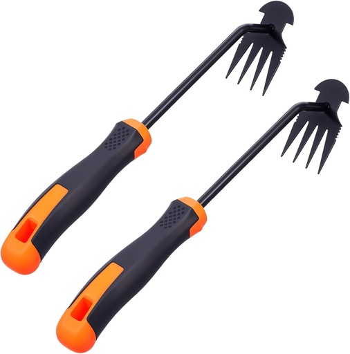 [BRSREFDQOZYBEAYU] 2 Pcs Weeder Puller Tool, Hand Weeder Puller Dual-Action 4-Claw Weeder with Ergonomic Grip Garden Tool for Efficient Root Removal Precision Weeder Extraction Ideal for Garden Enthusiasts