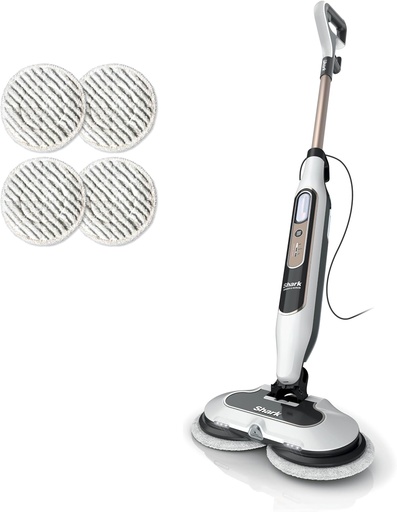 [BRSRAYY7DFYAOCAZ] Shark Steam & Scrub with Steam Blaster Technology All-in-One Hard Floor Steam Mop with 3 Steam Modes & LED Headlights S8201, Rotator White