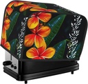 Eye-Catching Hawaiian Flowers 2 Slice Toaster Covers Bread Machine Cover Quilted Dustproof Fingerprint Protectors Small Washable Appliance Cover Bread Maker Dust Protection Universal Size