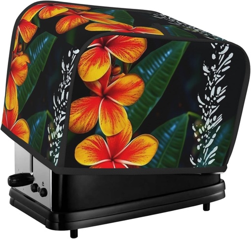 [BRSREYD6CQMGCCQ2] Eye-Catching Hawaiian Flowers 2 Slice Toaster Covers Bread Machine Cover Quilted Dustproof Fingerprint Protectors Small Washable Appliance Cover Bread Maker Dust Protection Universal Size