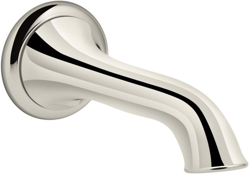 [BRSWIFAGBYAQYCQ3] Kohler K-72791-SN Artifacts Wall-Mount Bath Spout with Flare Design, Less Handles, Vibrant Polished Nickel