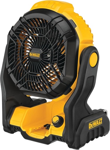 [BRSW22TQDICBQ3T7] DEWALT 20V MAX Portable Fan, Battery Powered Rechargeable Cordless Shop Fan, Up to 4.5 Hrs Runtime, Variable Speed, 650 CFM, Tool Only (DCE512B)