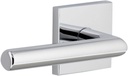 Viaggio QADMOD_PSG_238_LH Quadrato Left Handed Solid Brass Passage Door Lever Set with Moderno Lever and Quadrato Linen Backplate - 2-3/8" Backset - Bright Chrome
