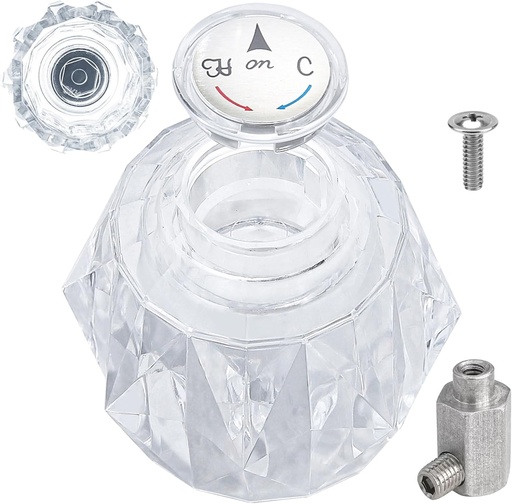 [BRSRA236BYPAAADH] Shower Faucet Handle Replacement for RP41661, Replacement Shower Handle Compatible with Delta and Peerless Single Handle Tub Faucets, Clear Acrylic Shower Faucet Handle