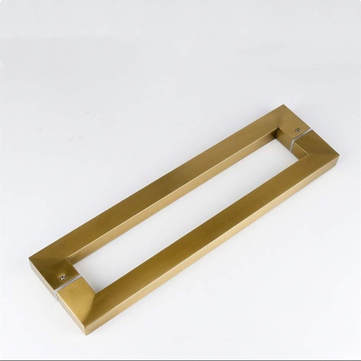 [BRSRAEL2CEFRGCDH] Glass Door Handle Set,Heavy Duty Stainless Steel Double Side Bar Handle,Square Shop Push Door Pull,Retro Back to Back Handle,for Wood Timber Steel Barn Door/Black/Hole TER 1200Mm (Gold Ho