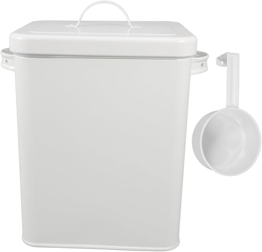 [BRSREZTROEORGD3B] Alipis Airtight Metal Storage Container with Lid and Spoon for Rice Flour Pet Food and Laundry Powder Multi-function Canister for Kitchen and Home Organization