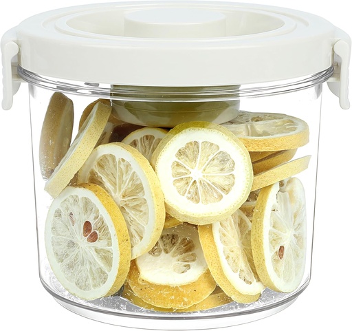[BRSREZYLCF5BU3L6] Vacuum Food Storage Container – Press-to-Seal Airtight Box, Durable PET, Easy to Use, Stackable, Keeps Food Fresh Longer – Ideal for Coffee Beans, Snacks, Fruits, Vegetables (Round, S)