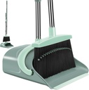 Broom and Dustpan Set for Home, Dust pan with Long Handle, Broom with Dustpan Combo Set, for Home Kitchen Room Office Lobby Floor Use Upright Stand Up Sweeping (Gray&Green)