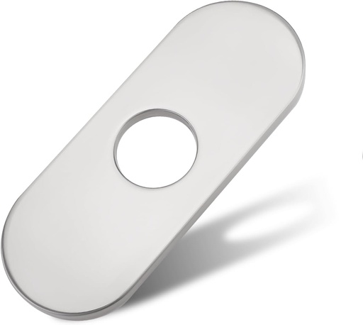 [BRSREEL3BYGRADTU] 6.3 Inch Faucet Deck Plate Escutcheon, Hole Cover for 1 or 3 Hole Bathroom Sink Kitchen Faucets Stainless Steel, Brushed Nickel