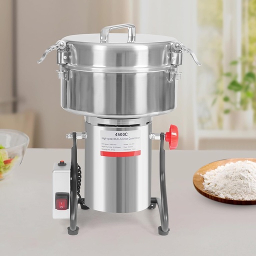 [BRSREGT7B55GE2DK] Electric Grain Grinder Mill 4500g High-speed Spice Herb Mill 5000W 50-300Mesh Commercial Powder Machine for Dry Cereals Herb Spice Coffee Corn Bean