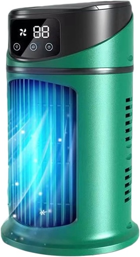 [BRSRE2QLBYNQAFL7] Small air Conditioner Portable Air Conditioner Fan Mini Evaporative Small Air Cooler Adjustable Desktop Misting Fan with Timing Function (Color : Green)