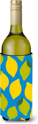 [BRSWKHD4CANRGDAZ] Caroline's Treasures BB5150LITERK Lemons and Limes Wine Bottle Hugger Bottle Cooler Sleeve Hugger Machine Washable Collapsible Insulator Beverage Insulated Holder