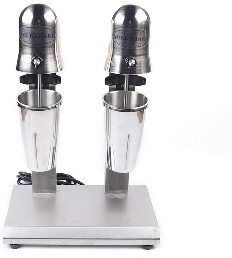 [BRSROCAZOIORQADK] Milkshake Maker Kit, Electric Commercial Milk Shake Machine Double Head Drink Mixer Machine Two Speed Adjustable, Silver Milkshake Maker Machine for Bubble Tea Boba Milk Tea 110V